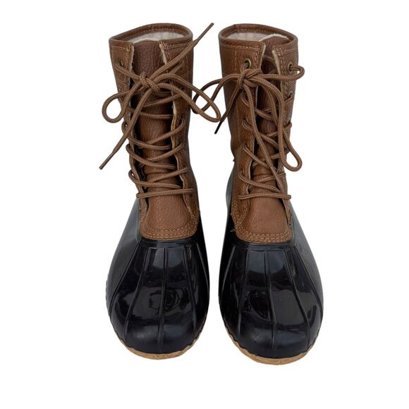 JBU by Jambu Maplewood Black Brown Lace Up Weatherproof Duck Boots Size 7M - Picture 1 of 9